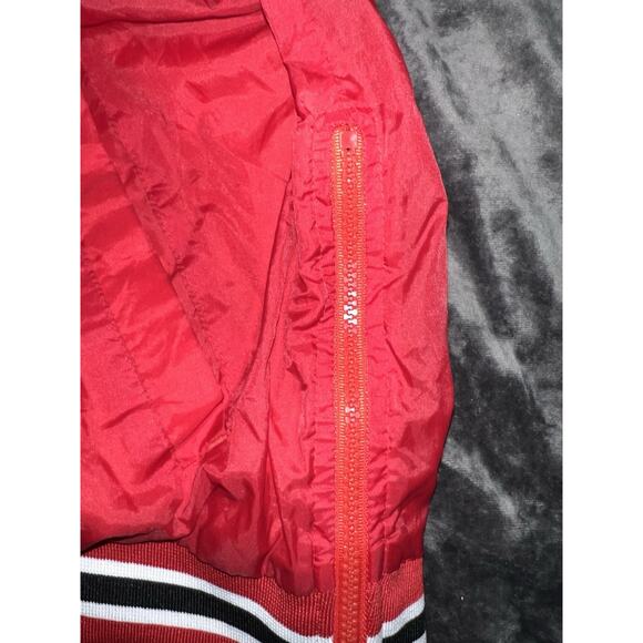 Vintage 90s Chicago Bulls Chalk Line Pullover Jacket – Red – XL - Picture 6 of 9